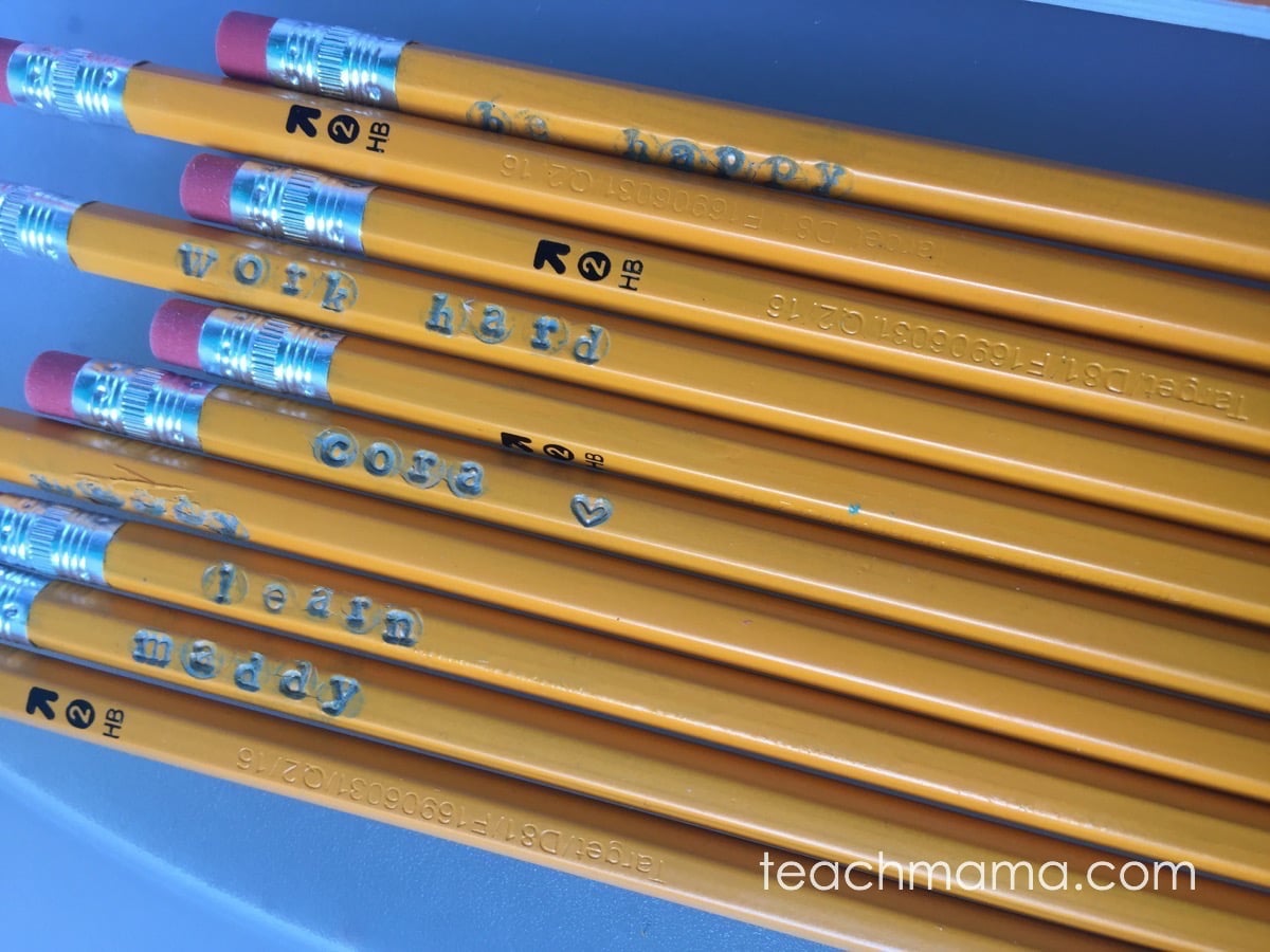 easy homemade stamped pencils plain pencils go from boring to BAM!