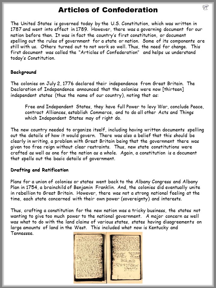 Do you feel, watching them, like i felt: 10 Articles Of The Confederation