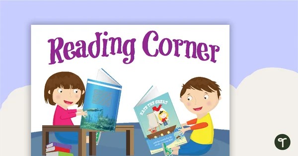 reading corner poster kids reading