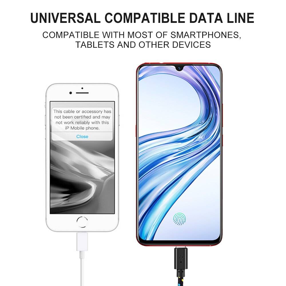 USB Type C Cable for xiaomi redmi k20 pro 1M 2M 3M USB C Mobile Phone Cable Fast Charging Type-C Data Cable for Samsung Huawei