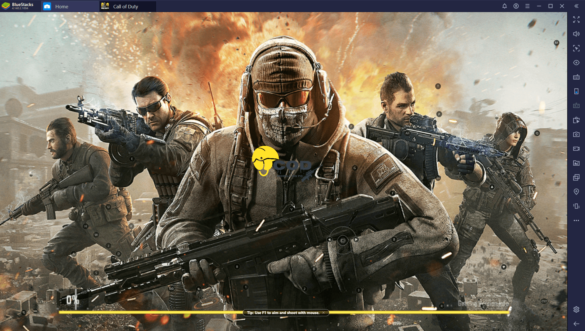 Playing cod mobile on PC via BlueStacks