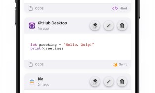 Quip adalah aplikasi manajemen clipboard pintar untuk iOS dan mac