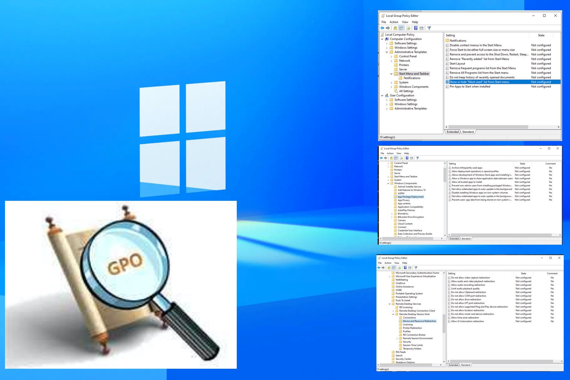 How to configure the new GPO settings and Security baseline available