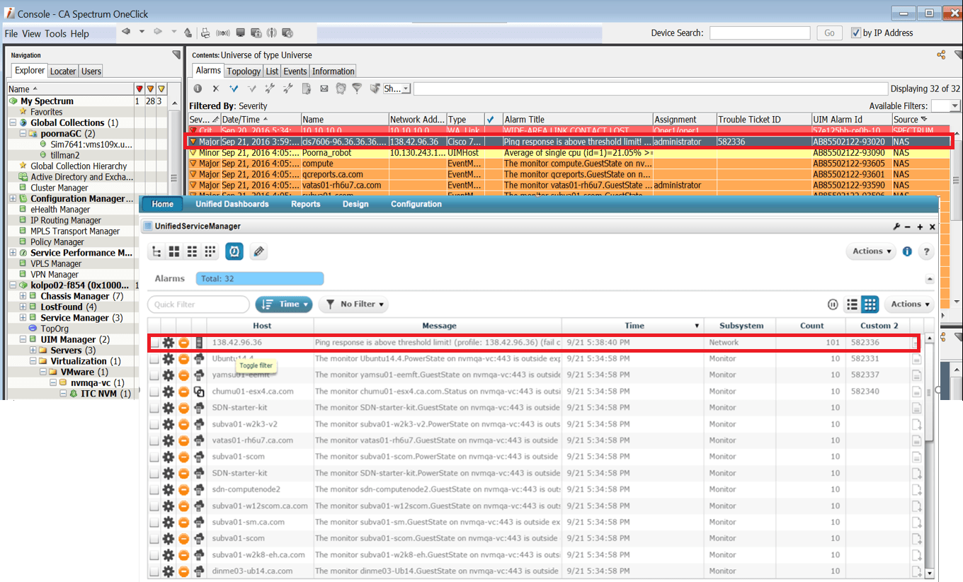 Assignee.name field in the incident ticket is currently logged in. Manage Fault And Performance Alarms