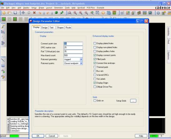 orcad pcb editor design parameters editor