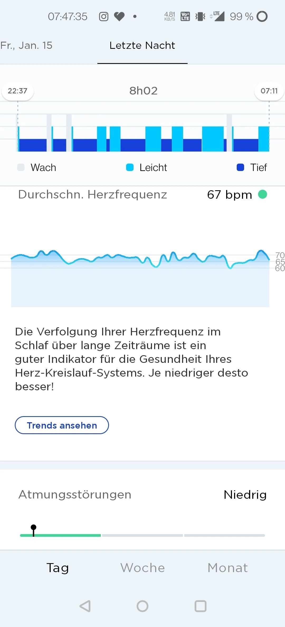 · die herzrate im schlaf. EKG, SchrittzÃ¤hler und Blutsauerstoffmessung