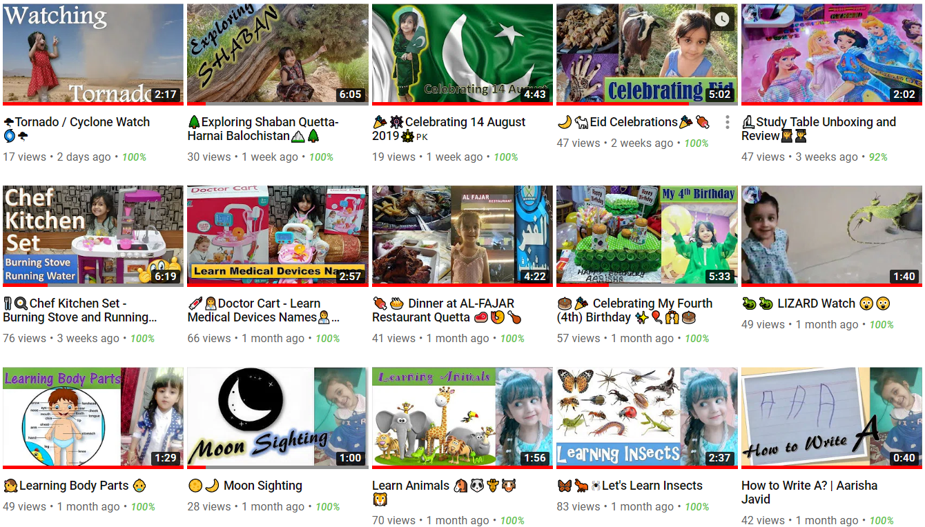 Aarisha Javid Muhammad Hassani - The Youngest YouTuber of Pakistan - techurdu.net