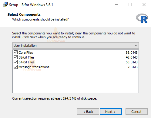 instal r komponen windows