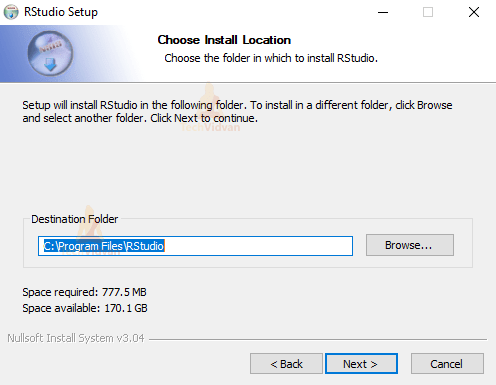 instal windows jalur folder rstudio