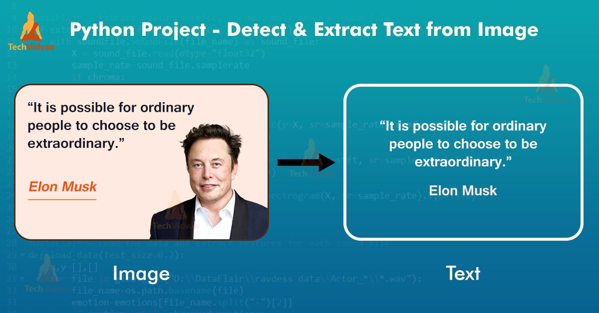 Extract text from image with python opencv techvidvan