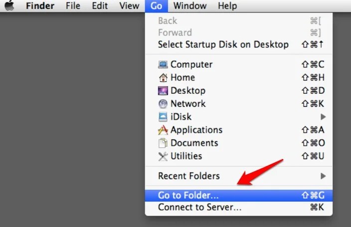 go to folder option in macos
