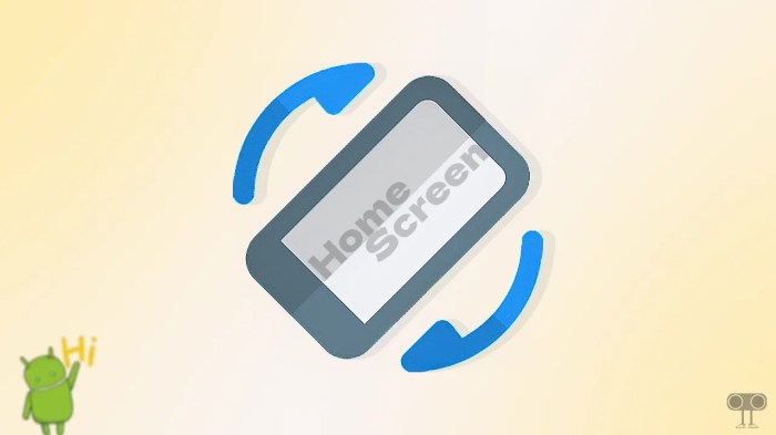 Rotate home screen android