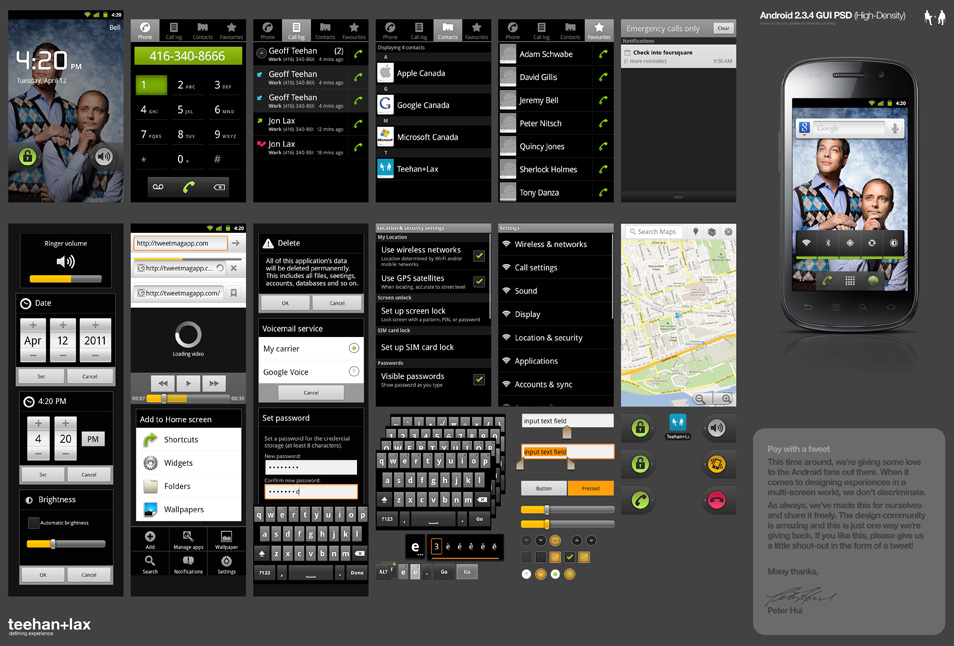 How to use an android app mockup generator · 1. Android Gui Psd Teehan Lax