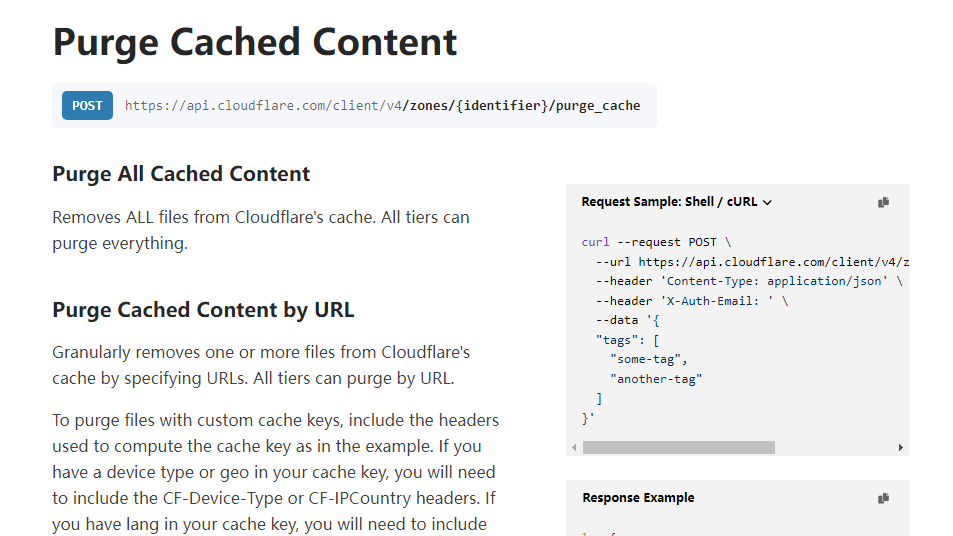 purge cached content