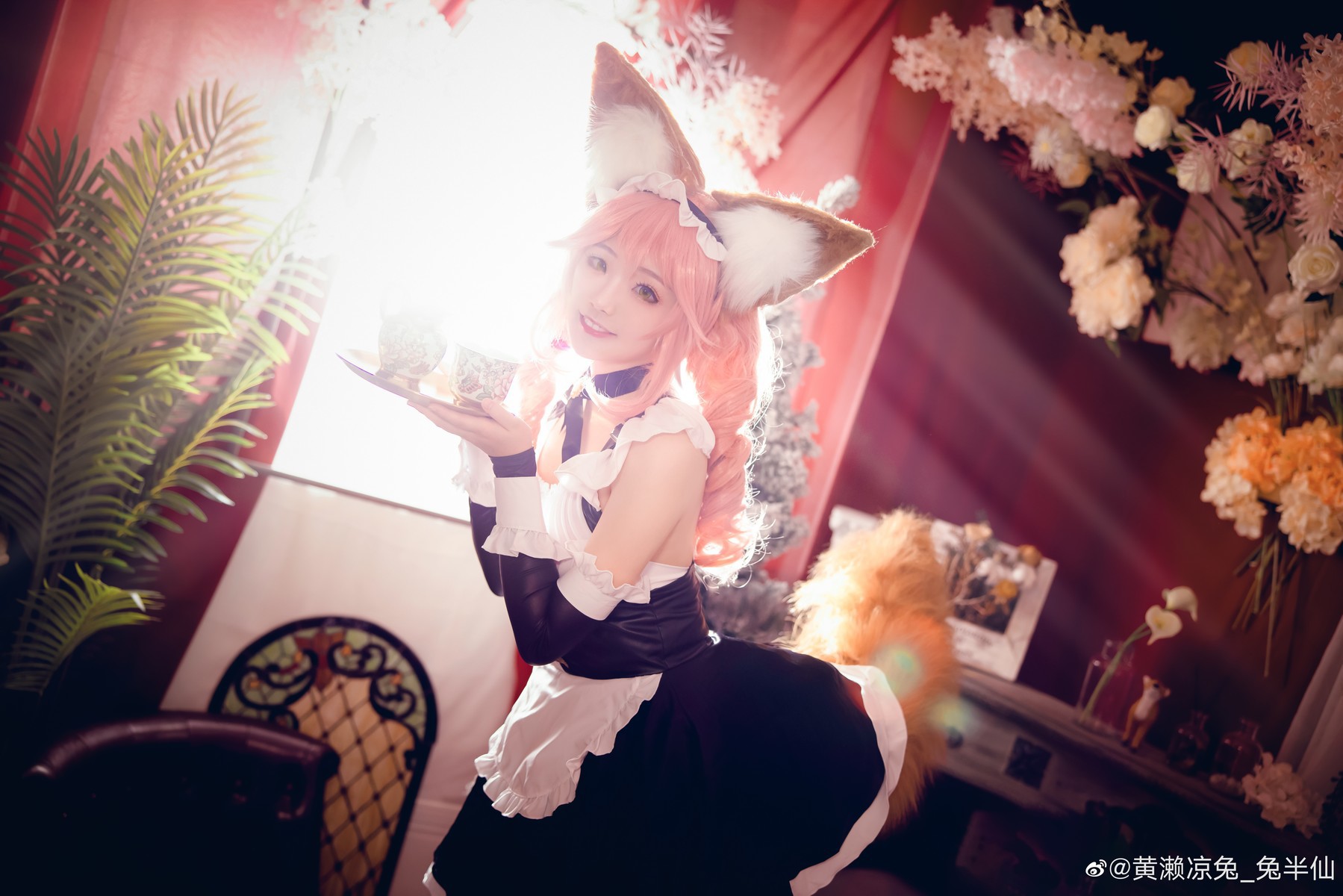 黄濑凉兔_兔半仙 Cosplay fate玉藻前女仆ver