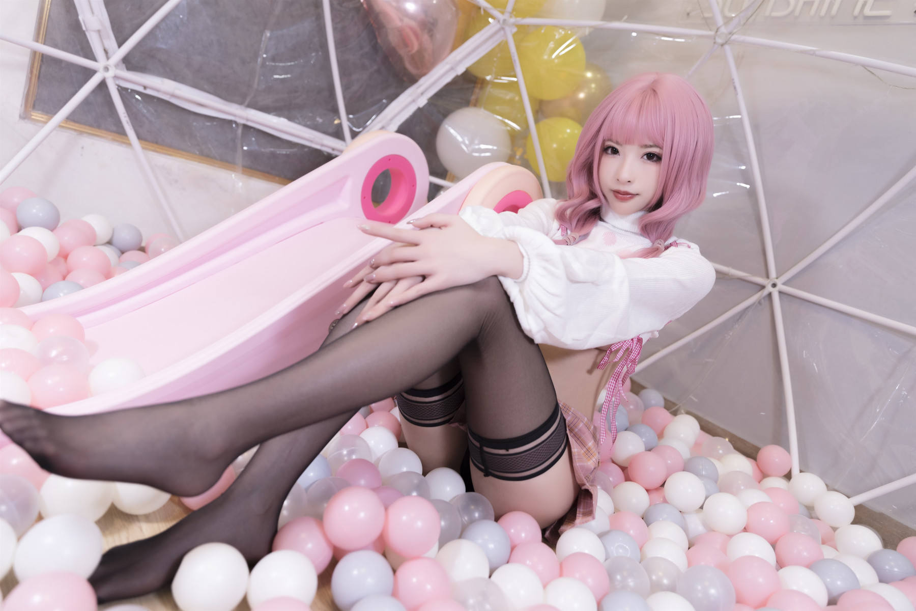 Cosplay 清水由乃 粉色南半球(33)