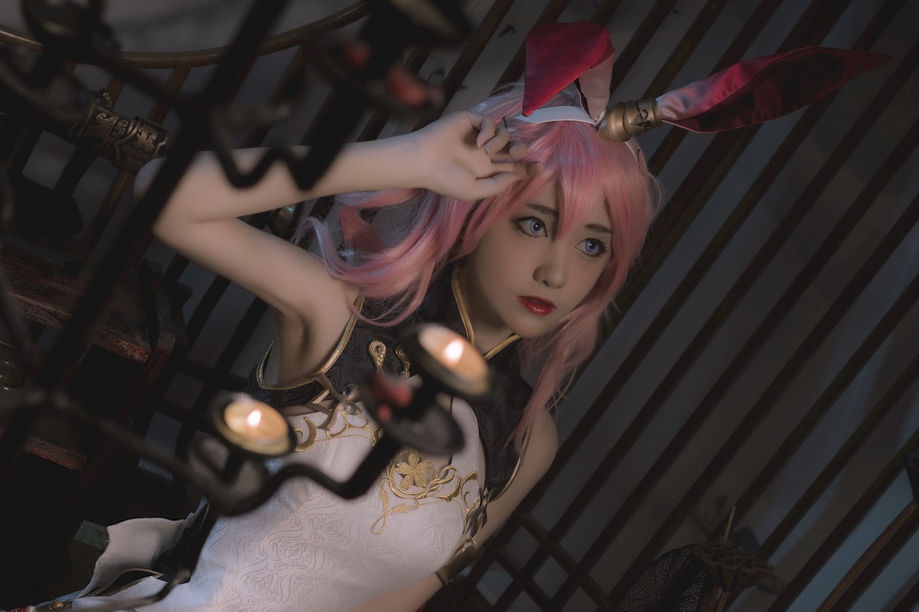 Cosplay 南桃Momoko 八重樱旗袍(9)