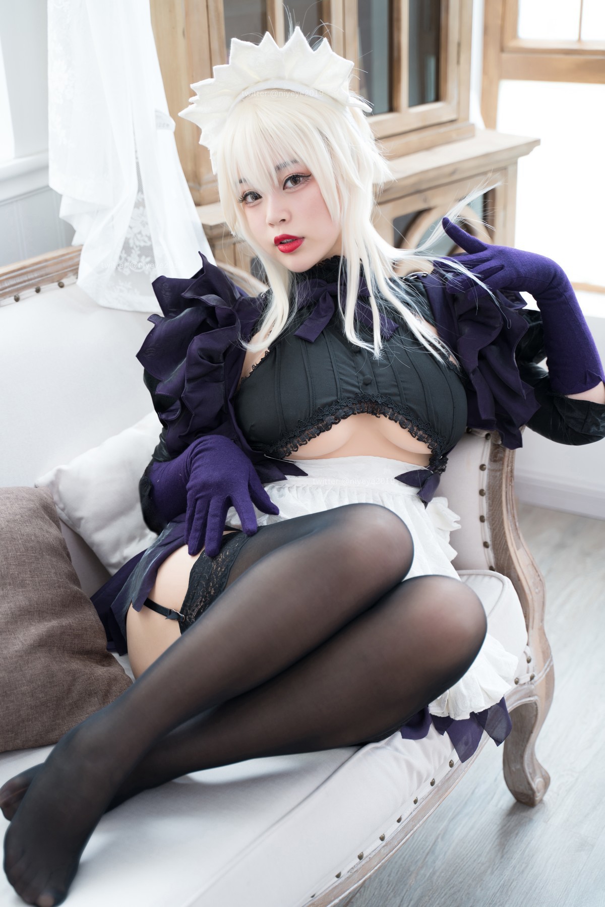 Cosplay 白烨 黑枪呆女仆(14)