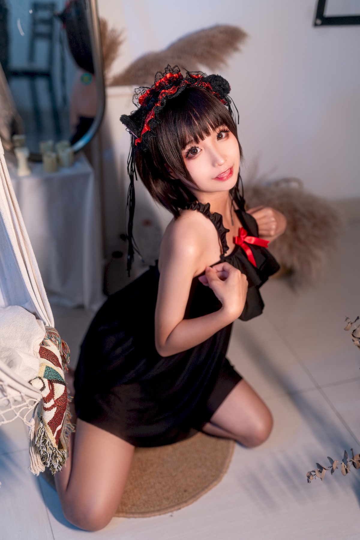 蠢沫沫 Cosplay 黑睡裙 Black Nightdress(37)