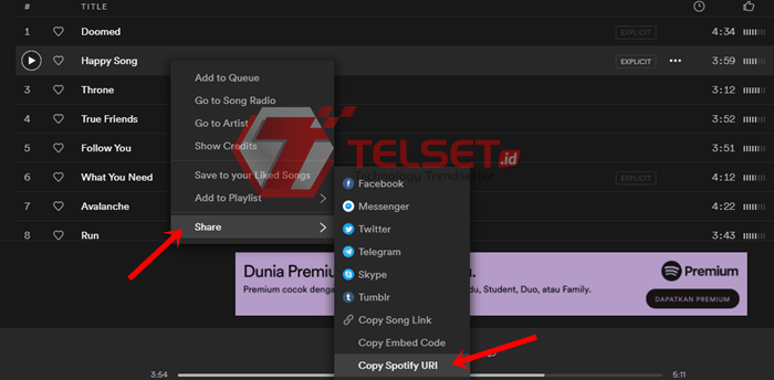 · jalankan aplikasi spotify lalu cari lagu . Spotify Code, Cara Mudah Berbagi Lagu dan Podcast Tanpa Ribet