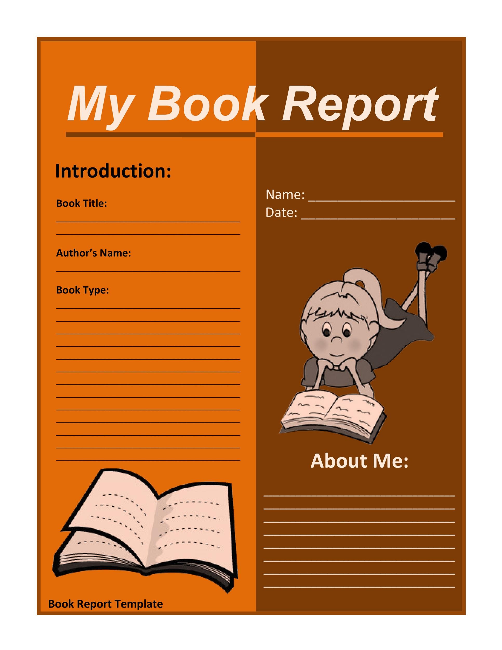 First Grade Book Report Templates