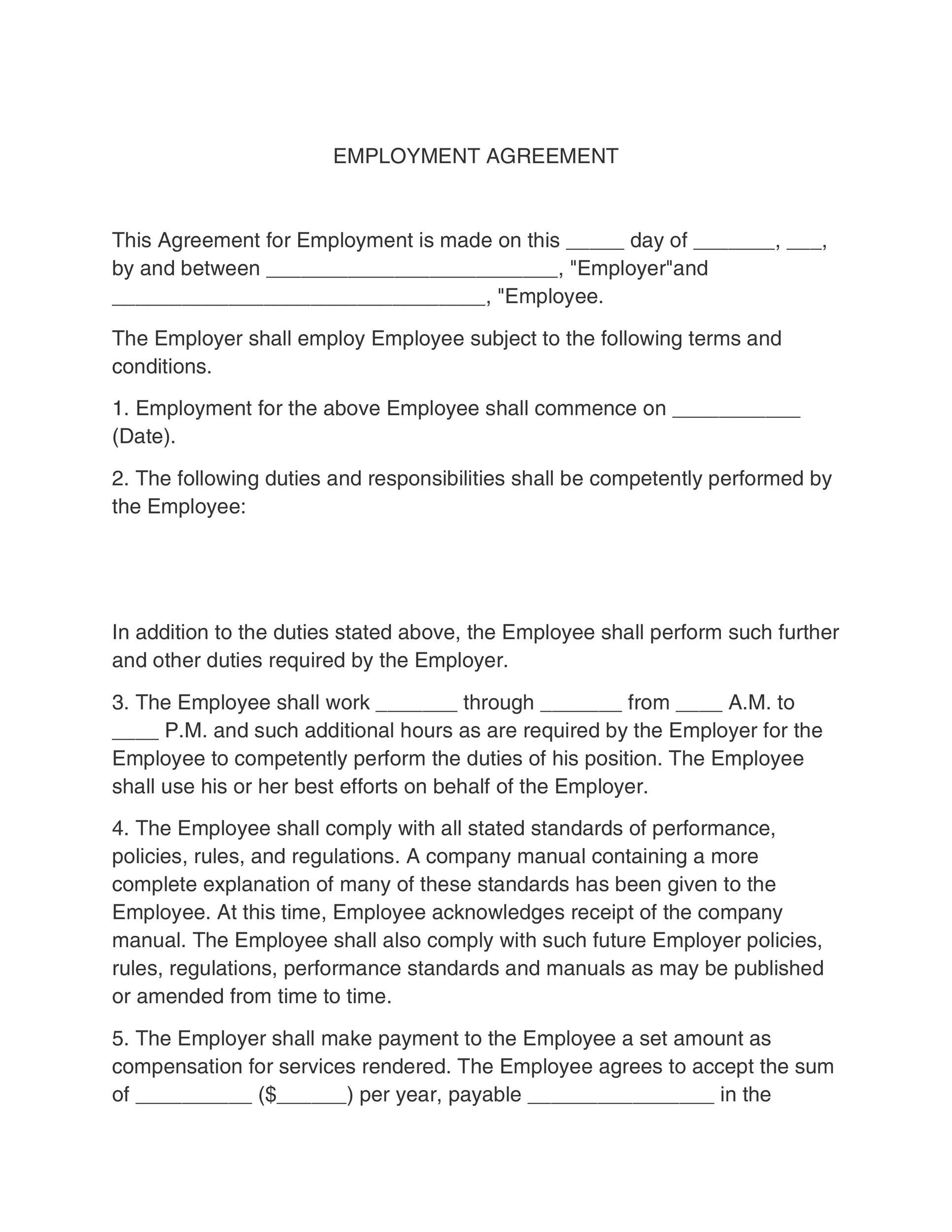 40 great contract templates employment construction