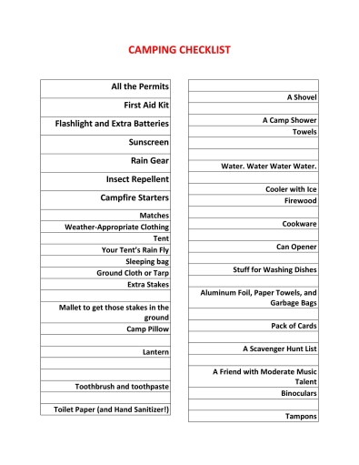 40 awesome printable packing lists college cruise camping etc