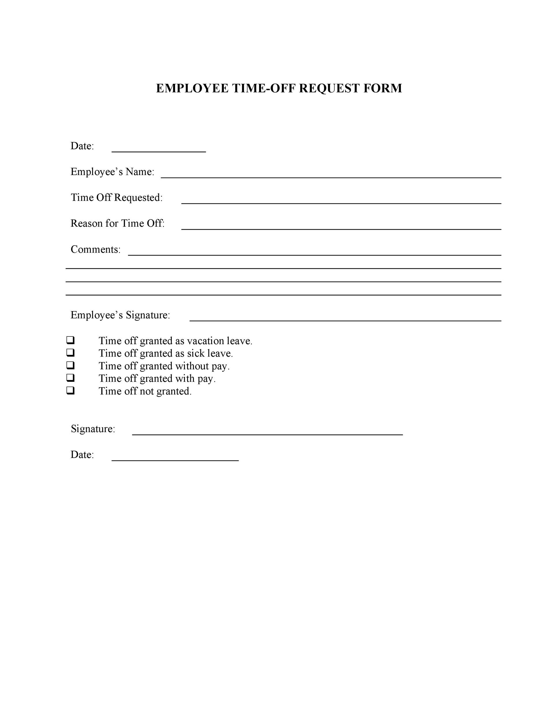 Data Subject Access Request Form Template