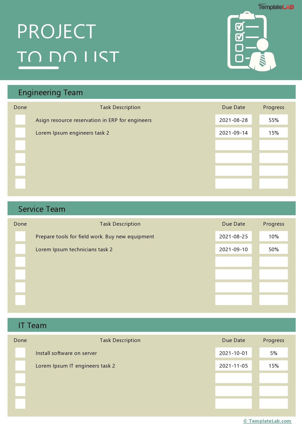 Microsoft Word To Do List Template