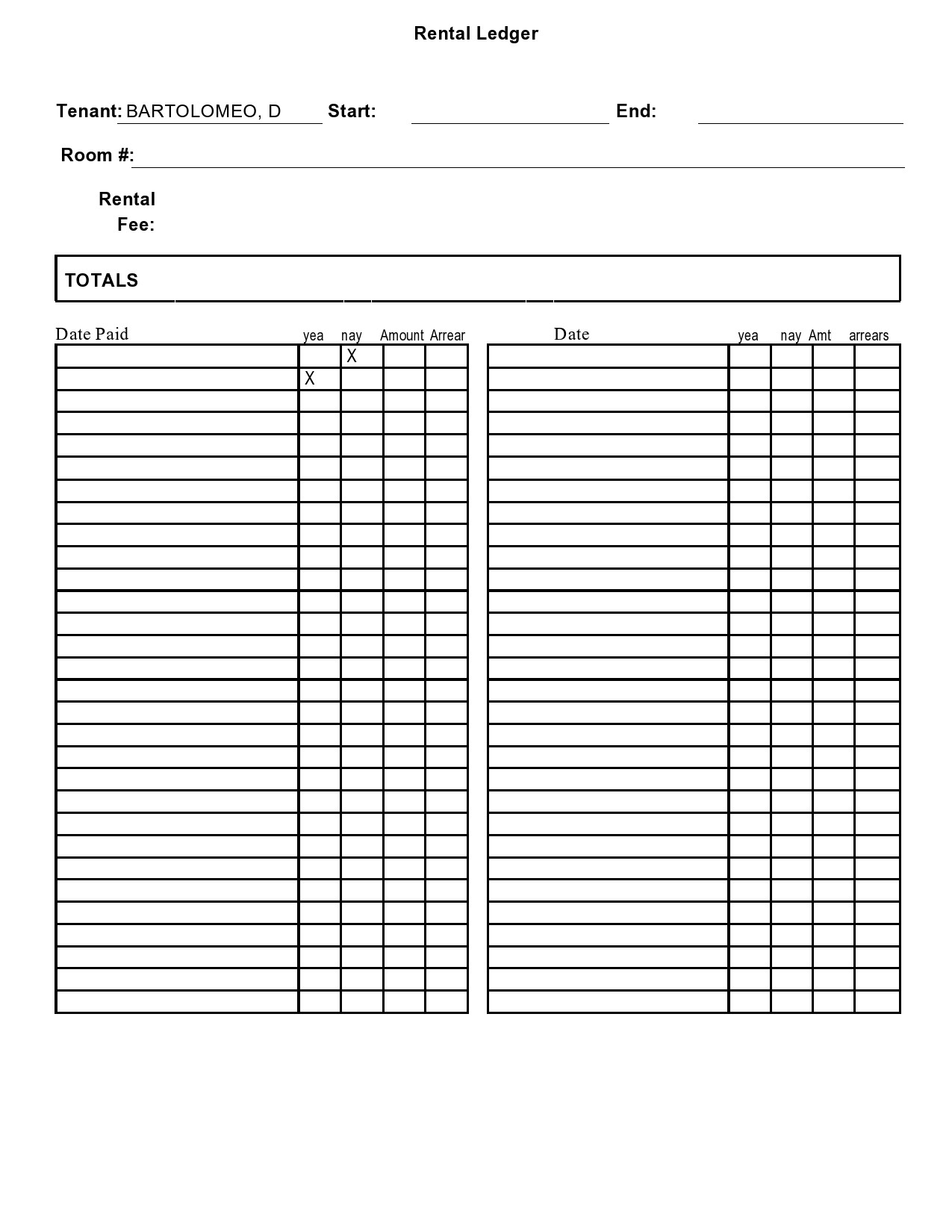 40 printable rental ledger templates lease ledger