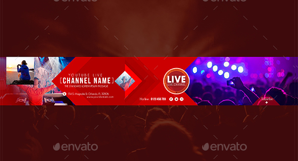 Youtube channel mockup with two themes; 31 Youtube Banner Templates Free Sample Example Psd Downloads