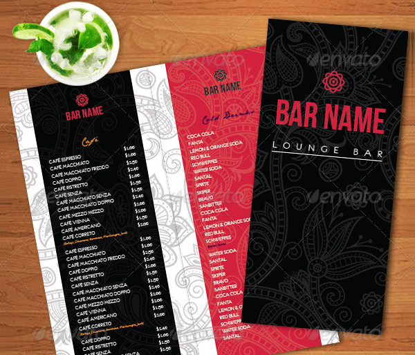 Alternatively referred to as the file menu, a menu is a list of commands or choices offered to the user through the menu bar. 20 Bar Menu Template Free Psd Eps Illustrator Png Eps Downloads