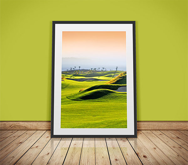 Painting hung on a white brick wall surrounded by light bulbs mockup. 54 Art Gallery Mockup Templates Free Psd Vector Eps Ai Downloads