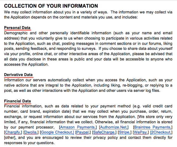 Just fill out our form and we'll generate simple examples of privacy policies and terms of . Differences Between a Privacy Policy, Disclaimer, and Terms & Conditions