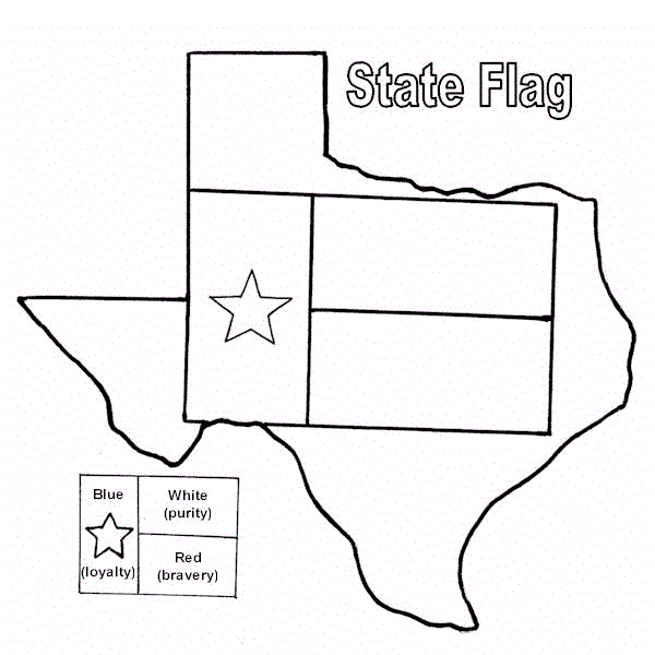 Color the horizontal stripes on . Texas State Flag Coloring Sheet