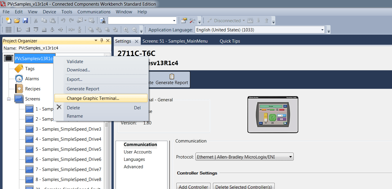 How to migrate from the PanelView Component to PanelView 800 The