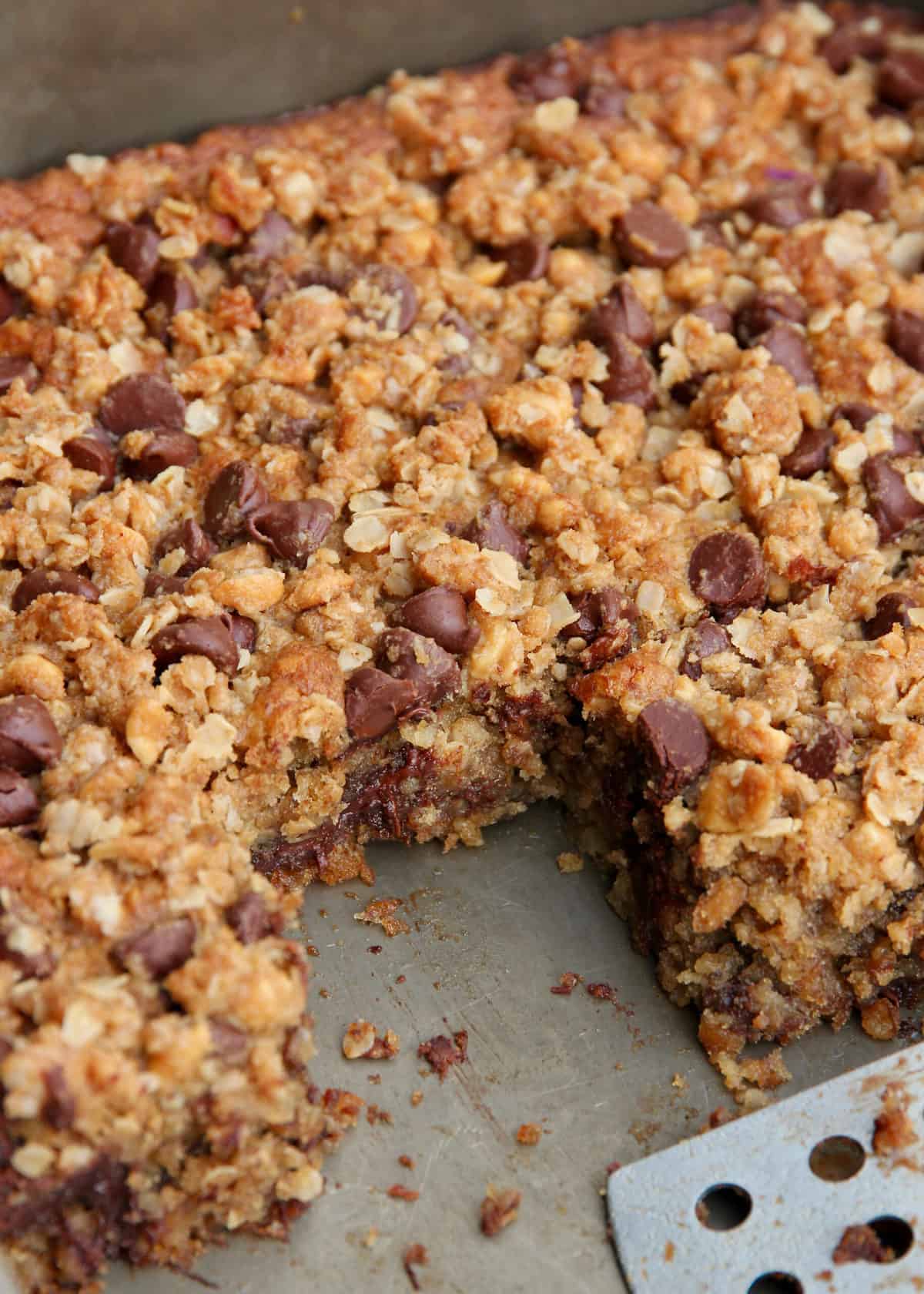Ingredients · 2 1/2 cups old fashioned oats ; Peanut Butter Oatmeal Chocolate Chip Banana Bread Bars The Bakermama