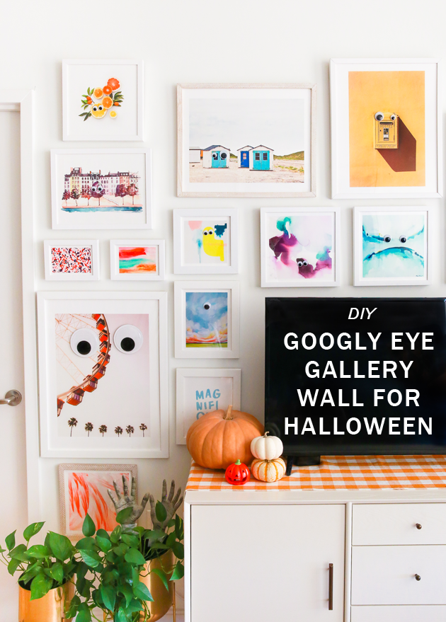So i decided to remove all the pictures and make a halloween gallery wall. Googly Eye Gallery Wall For Halloween The Crafted Life