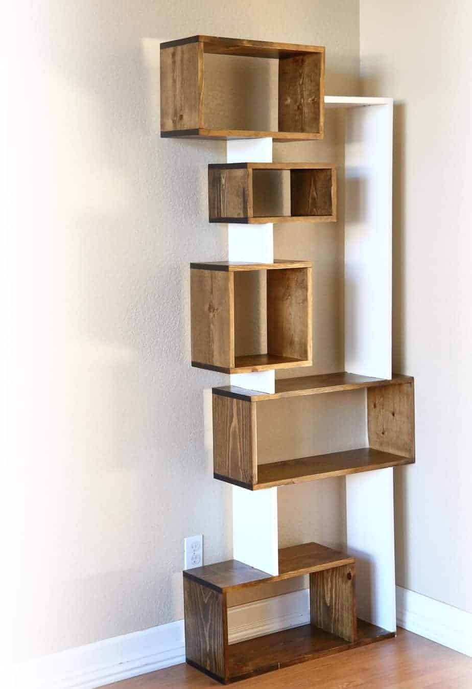 It also comes in myriad material types, meaning it's easier than ever to get the look you want. DIY Modern Staggered Bookshelf With No Screws - TheDIYPlan