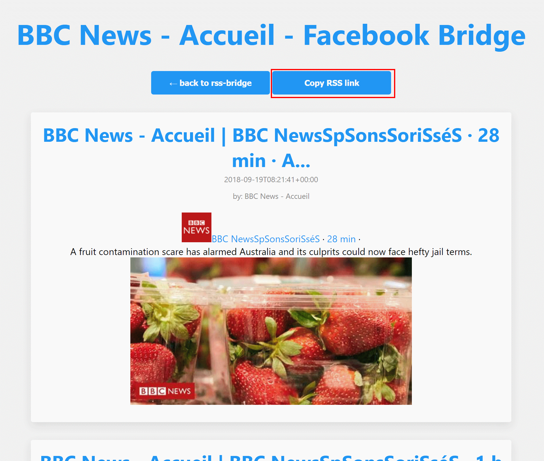 The #1 source of rss feeds: Rss Bridge The Feed Reader Bot