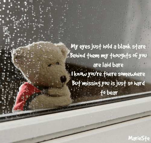 When i miss you, sometimes i listen to music or look at pictures of you, . Missing You | The Grief Toolbox