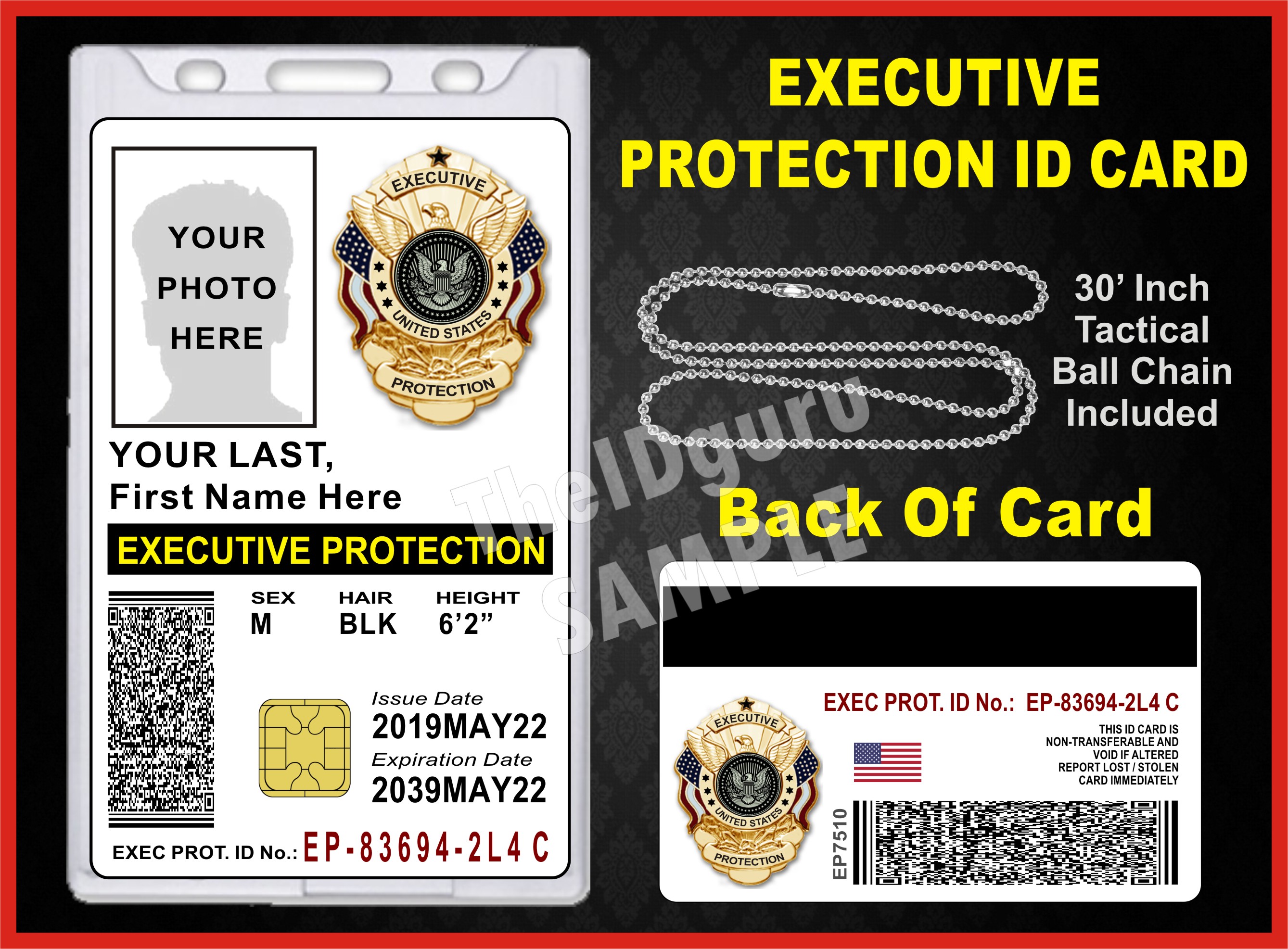 An official website of the u. Executive Protection ID Card | The Id Guru