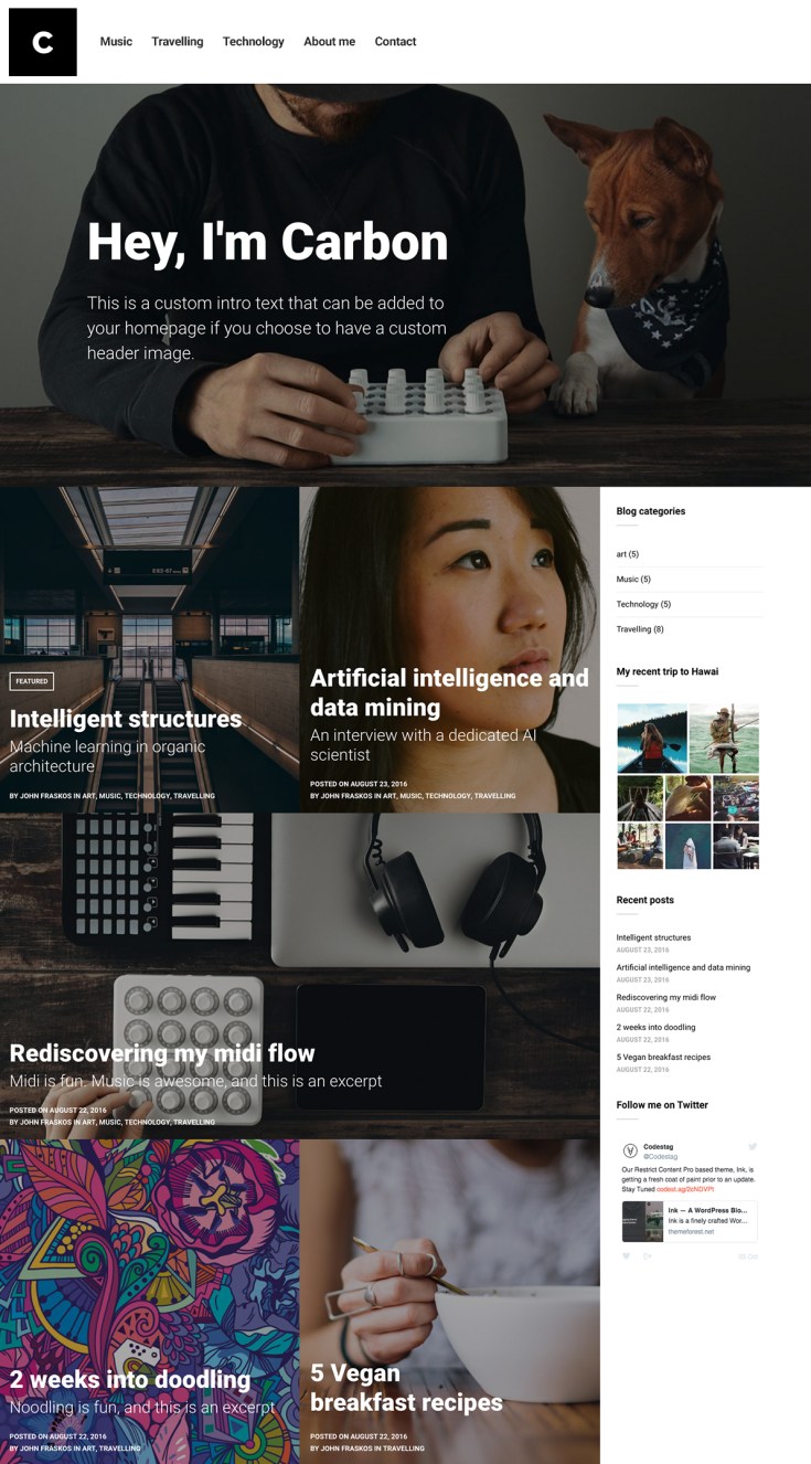 Screenshot of the Carbon theme