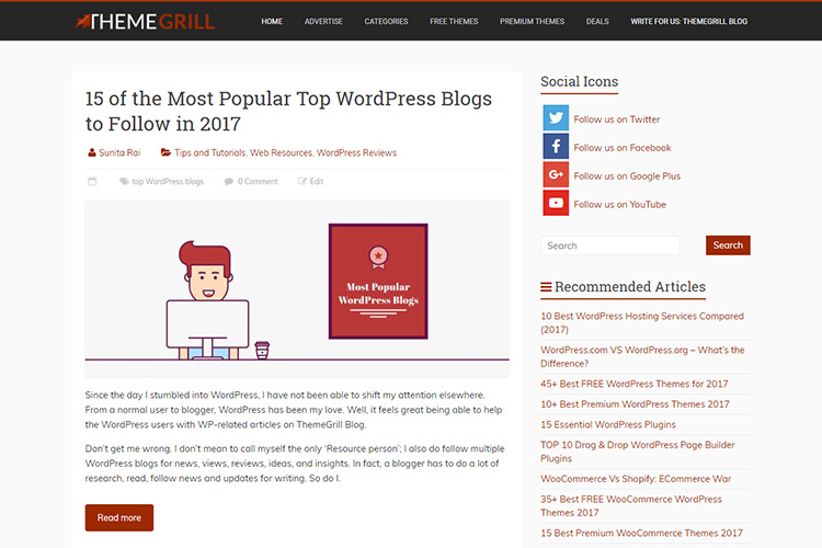 Stick one or several elements; 15 of the Most Popular Top WordPress Blogs to Follow in 2020