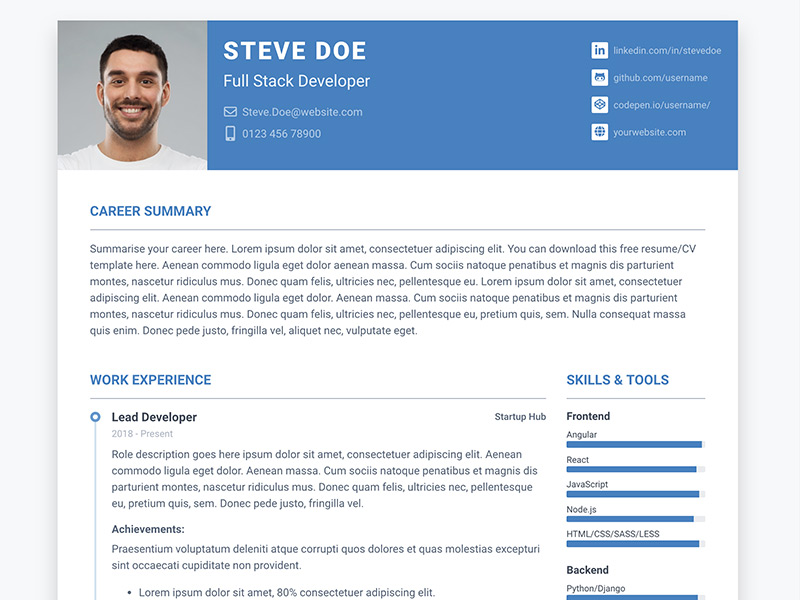 Join over 1,865,079 creatives that already love our bootstrap resources! Pillar Free Bootstrap 5 Resume Cv Template For Developers Ux Bootstrap