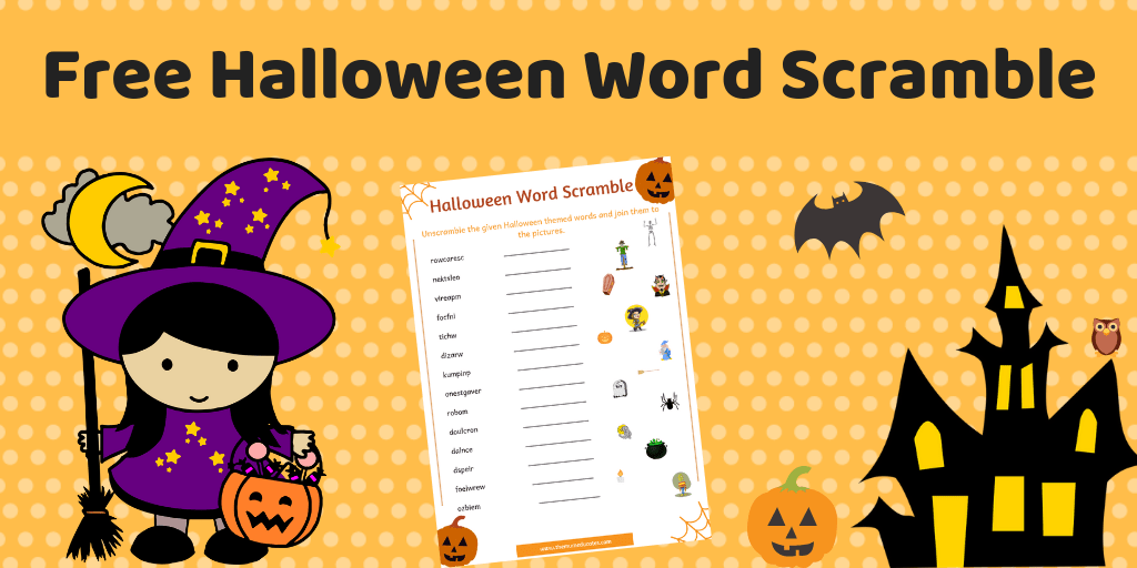 There are 20 spooky words hidden in … Free Halloween Word Scramble Worksheet The Mum Educates