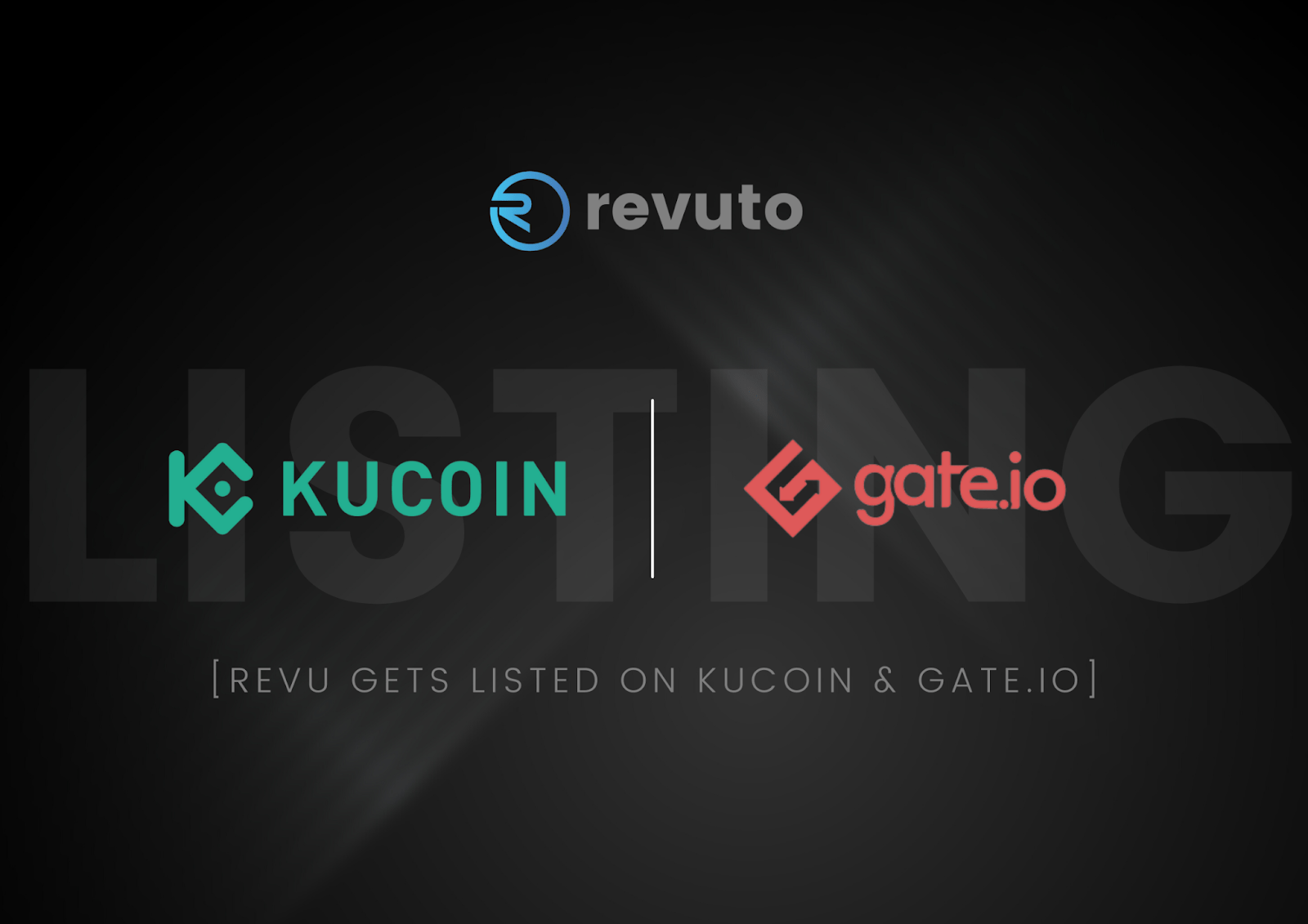 For those who want it written out: Prominent Crypto Exchanges Kucoin And Gate Io Announces Listing Of Cardano Based Revu Token Thenewscrypto
