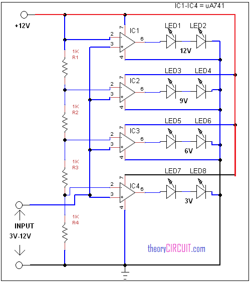 Led Voltmeter Circuit Diagram