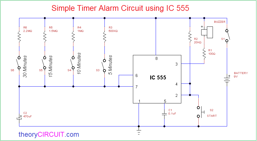 The two 555 timers are operated in two modes. Simple Timer Alarm Circuit Using Ic 555