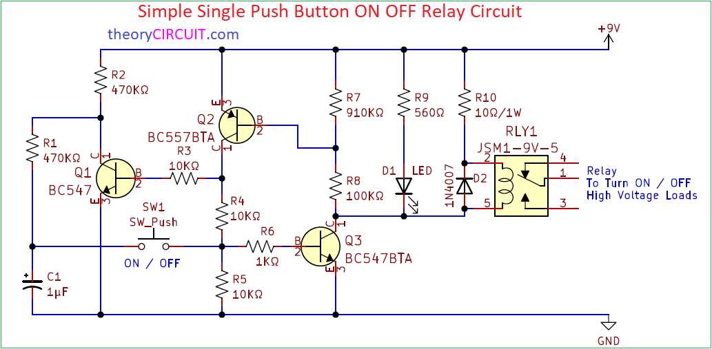Transistor Latch Switch Circuit Circuit Diagram
